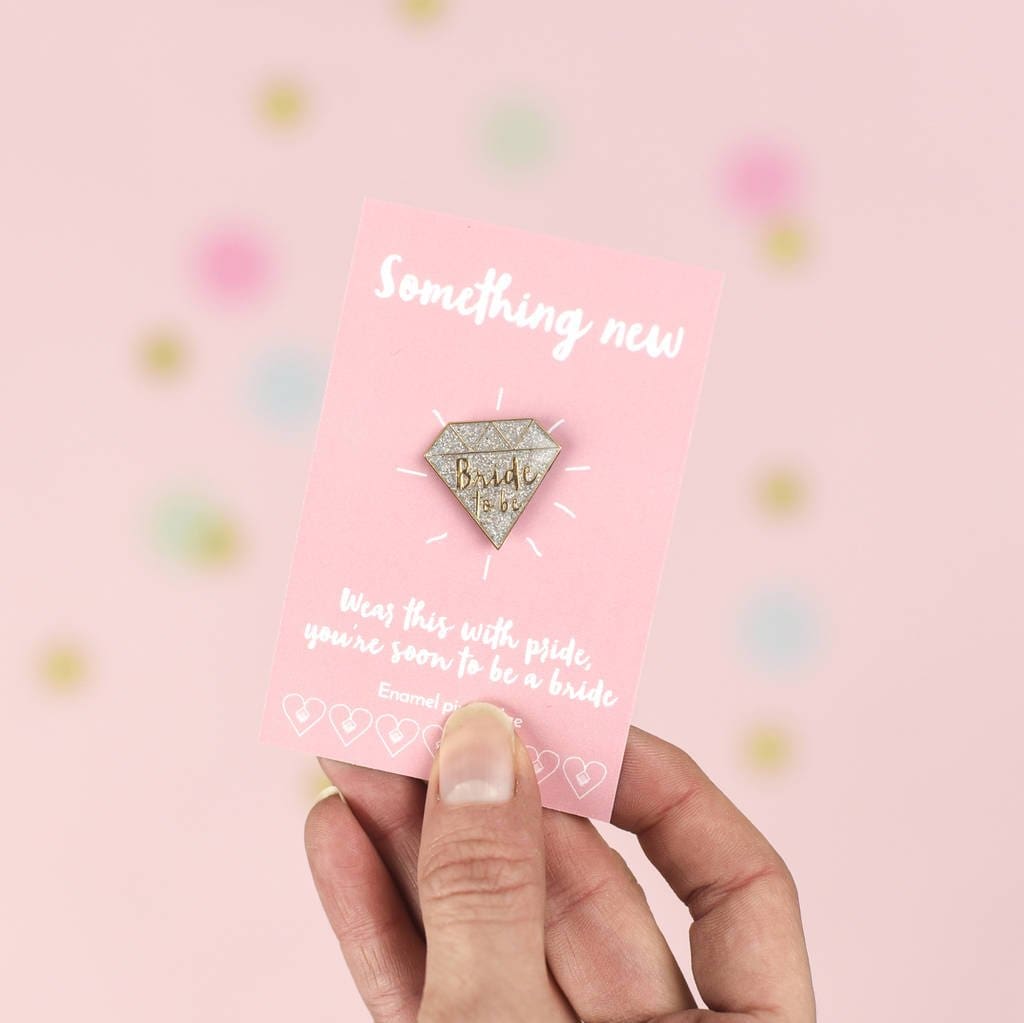 Bride To Be Diamond Enamel Pin Badge
