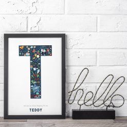 Alternative view of Boys Happiness Alphabet Initial Print