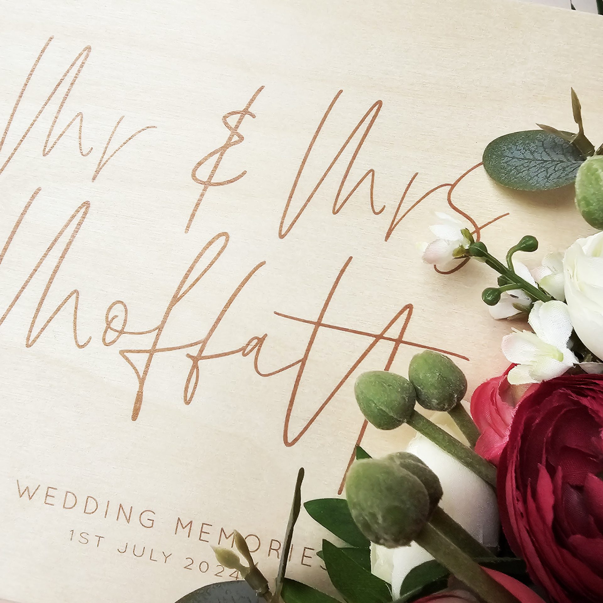 Personalised 5th Wedding Anniversary Wooden Box 6 Personalised 5th Wedding Anniversary Wooden Box - Image 6