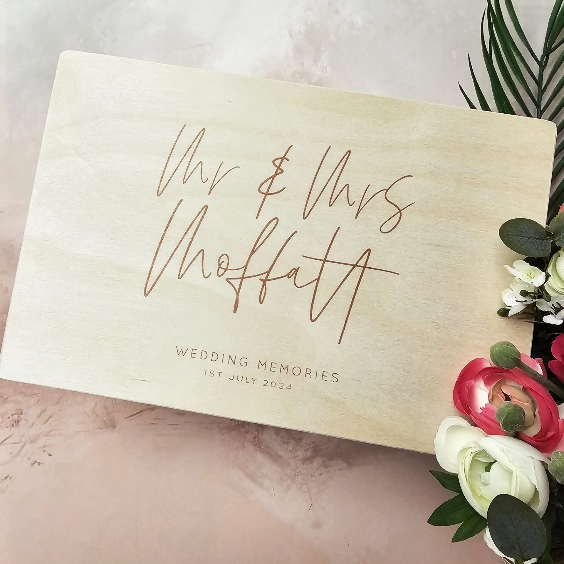 Personalised 5th Wedding Anniversary Wooden Box 1 Personalised 5th Wedding Anniversary Wooden Box