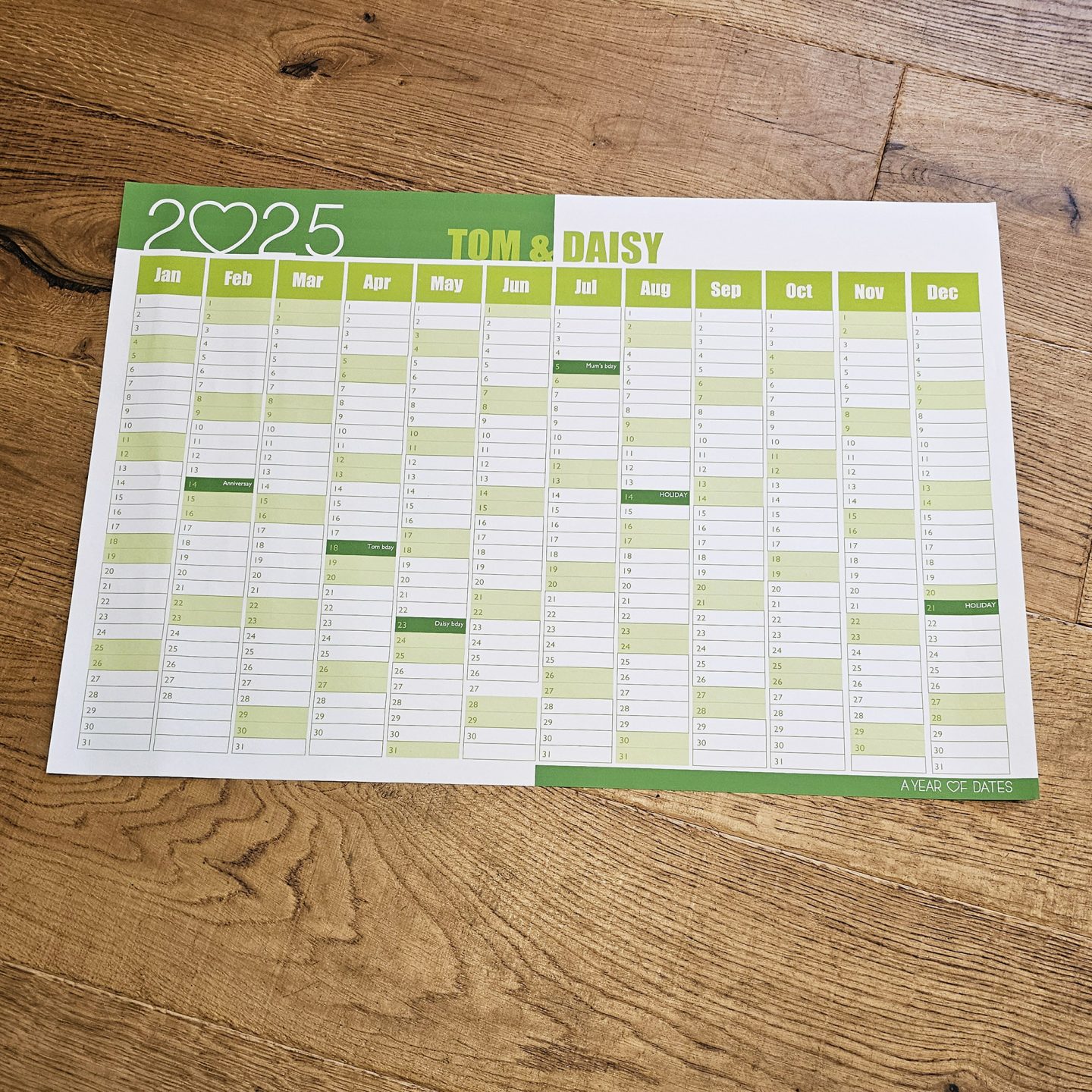 Colourful Personalised Wall Planner 6 Colourful Personalised Wall Planner - Image 6