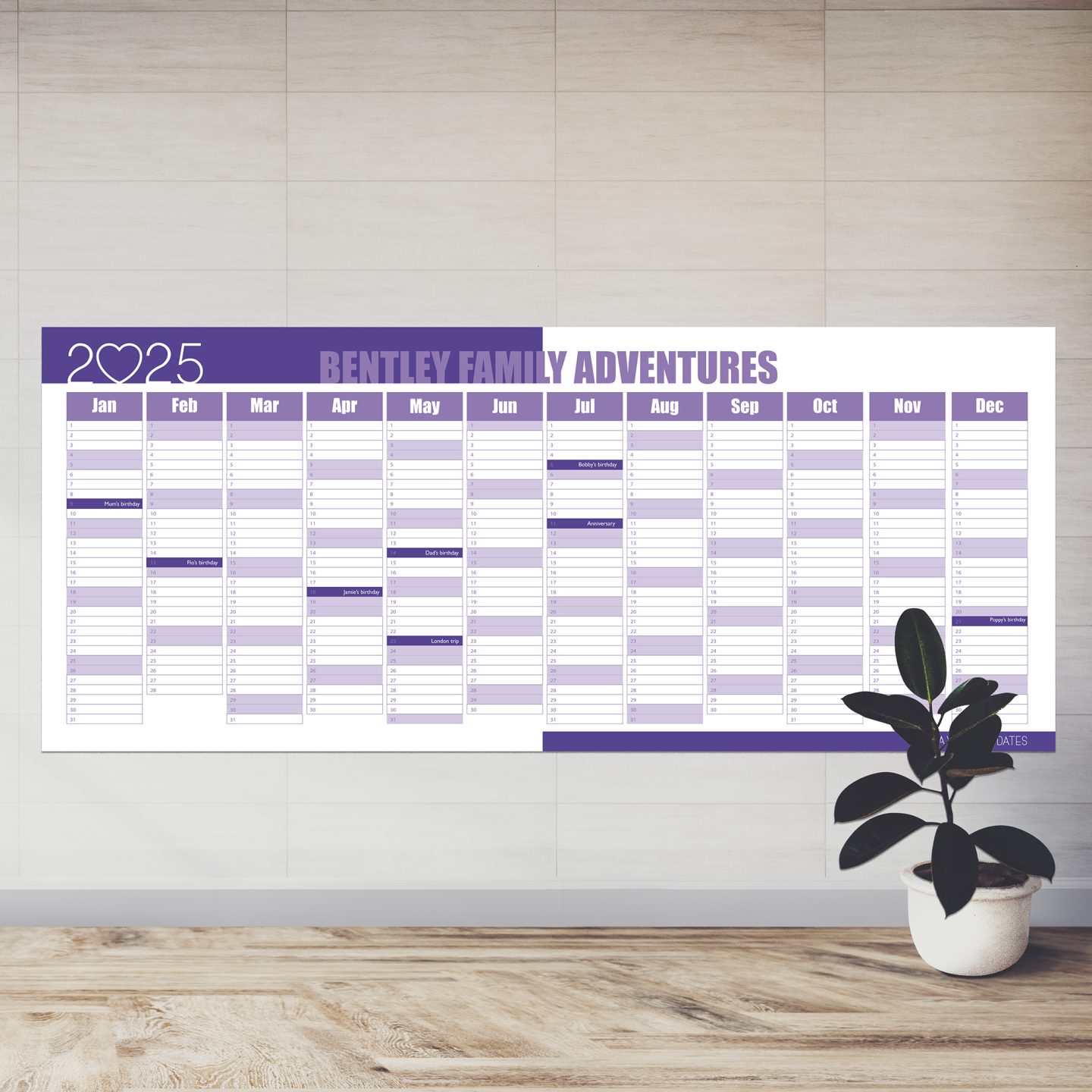 Colourful Personalised Wall Planner 12 Colourful Personalised Wall Planner - Image 12