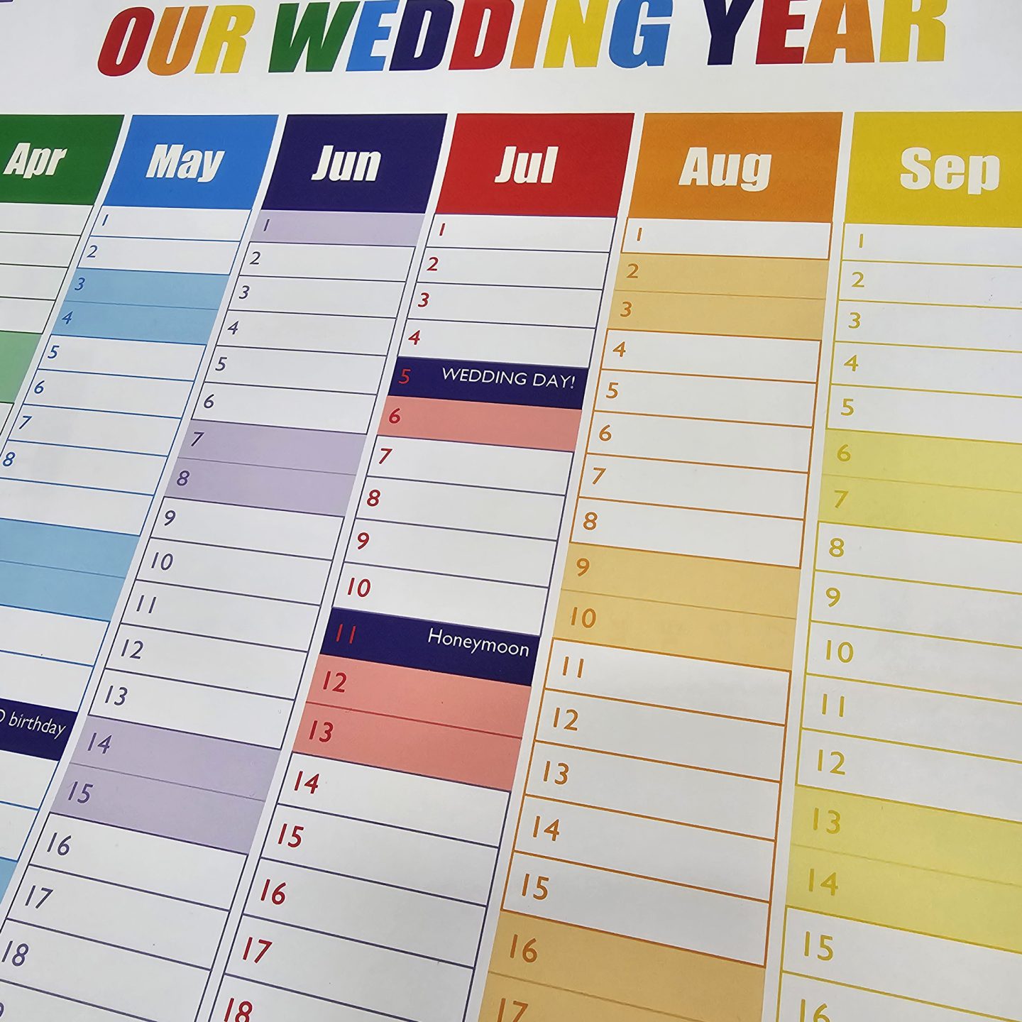 Colourful Personalised Wall Planner 3 Colourful Personalised Wall Planner - Image 3