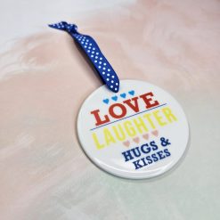 'Love Laughter' Ceramic Hanging Ornament